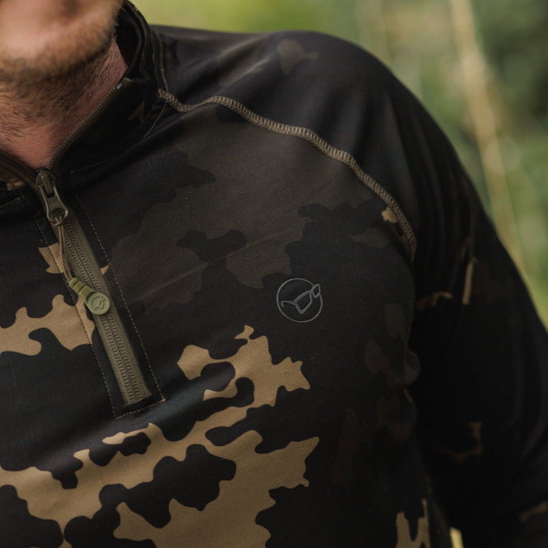 Korda Kool UPF Zip Jersey Dark Camo